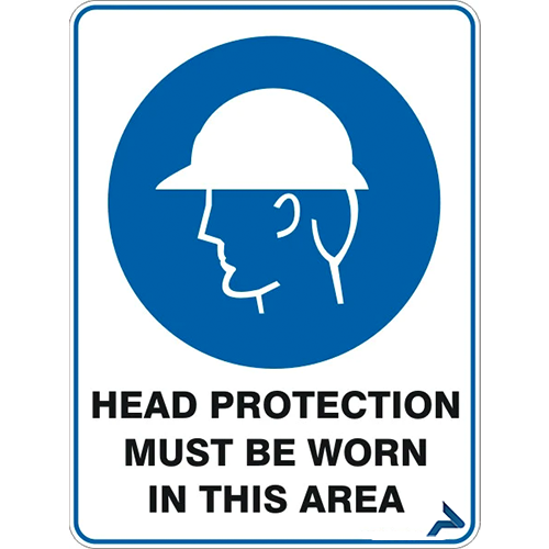 HEAD PROTECTION MUST BE WORN IN THIS AREA